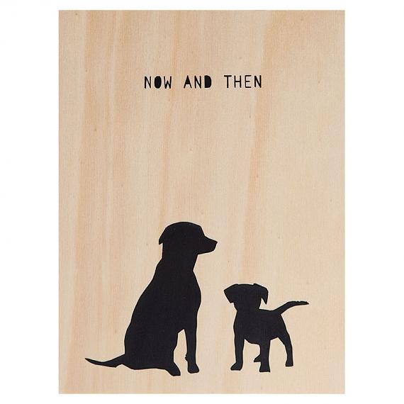 Dogs Now and Then Print on Ply Black by me and amber