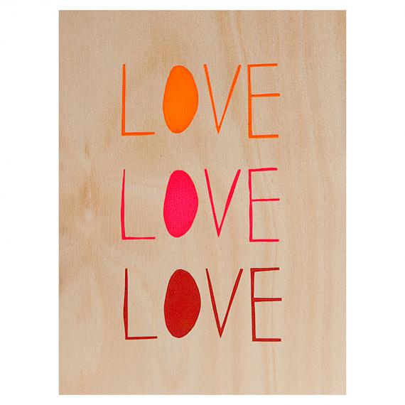 Love Love Love Print on Ply Warms by me and amber
