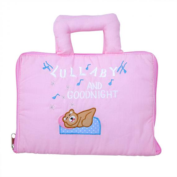 Lullaby and Goodnight Book Bag - Pink Soft Activity Book - designed in Australia by Growing World