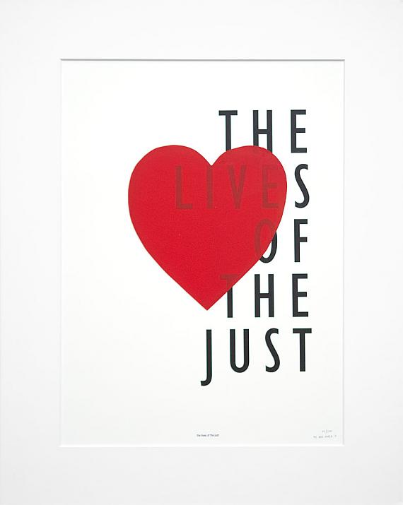 The Lives of the Just Limited Edition Print made in Australia by me and amber