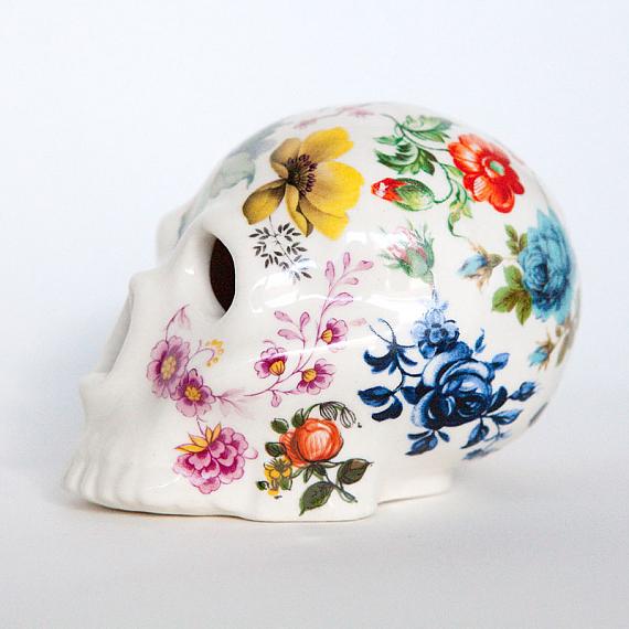 Floral Skull Medium by Iggy and Lou Lou