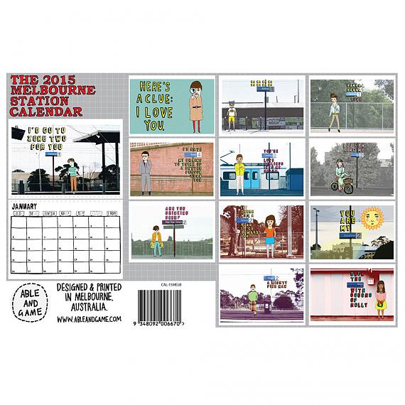 All illustrations from the 2015 Melbourne Station Calendar made in Melbourne by Able and Game