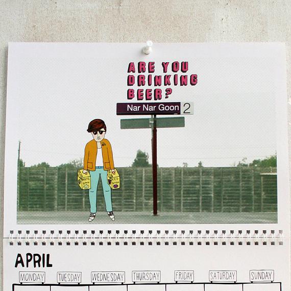 April Illustration from the 2015 Melbourne Station Calendar made in Melbourne by Able and Game