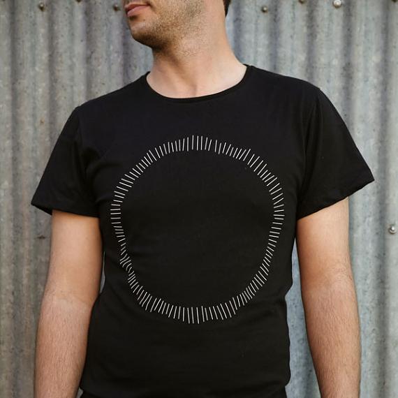Black Circle Mens T-shirt made in Australia by me and amber