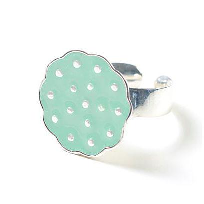 Sterling Silver Lotus Ring - Mint by Polli