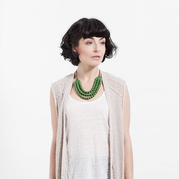 Matilda Necklace - Emerald Green Resin - handmade in Melbourne by mooku