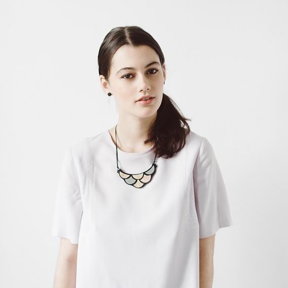 Scale Resin Necklace - Black | Bamboo, designed in Melbourne by mooku