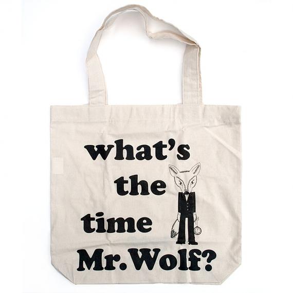 What's the Time Mr Wolf Tote by Bob Boutique