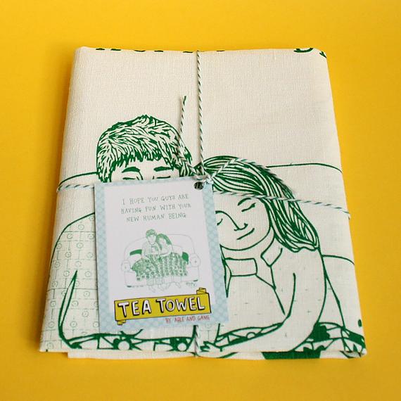 Tea Towel - New Human Being - handmade in Melbourne by Able & Game