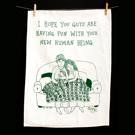 Tea Towel - New Human Being - handmade in Melbourne by Able & Game