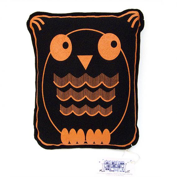 Owl Felt Cushion Orange by Bob Boutique