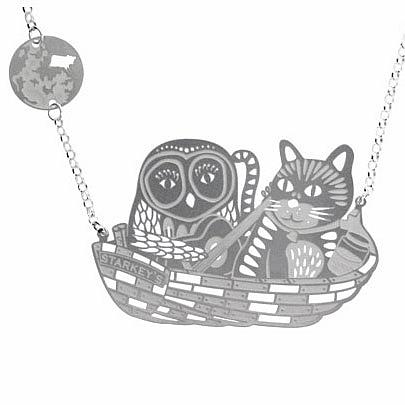 Owl and Pussycat Stainless Steel Pendant by Polli