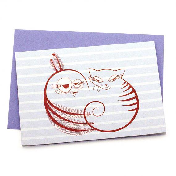 The Owl and The Pussycat Greeting Card by Non-Fiction