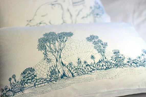 Elephant & Landscape Pillow Case Set by Dylan Martorell & Sunday Morning Designs