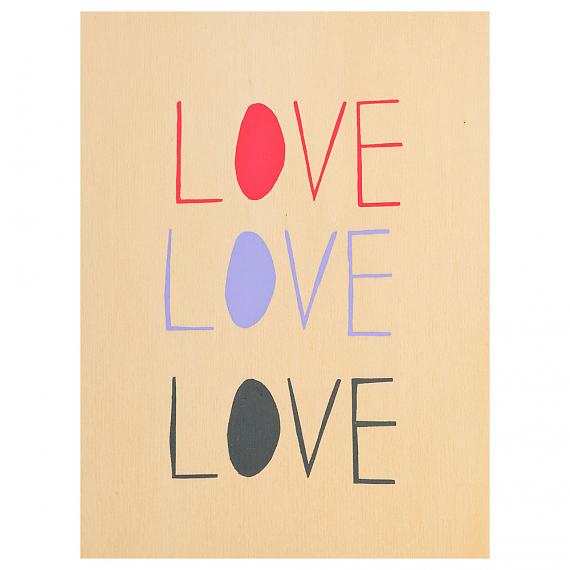 Love Love Love Print on Ply Candy handmade in Australia by me and amber