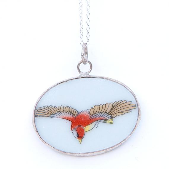 Red deals bird necklace