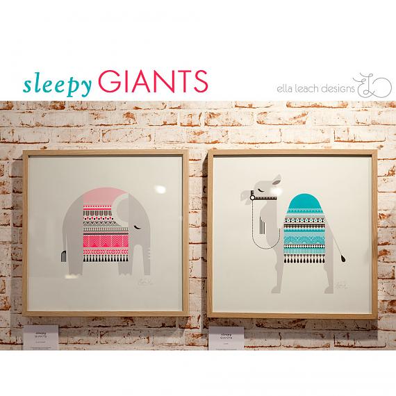 Sleeping Giants Limited Edition Screen Prints designed and handmade in Australia by Ella Leach Designs