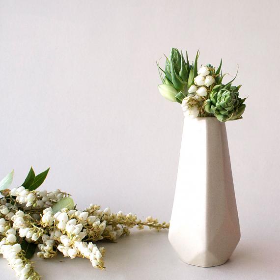 Medium Arabesque White Vessel by Love Hate