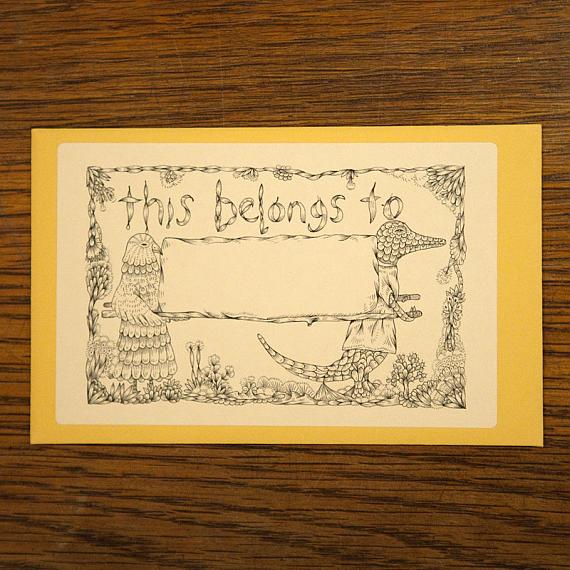 This Belongs To Bookplate Stickers Set of 8 by Sunday Morning Designs