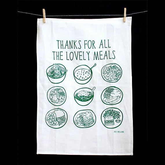 Tea Towel - Thanks for Lovely Meals - handmade in Melbourne by Able & Game