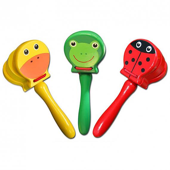 Wooden Animal Castanets With Handle designed in Australia by Fun Factory