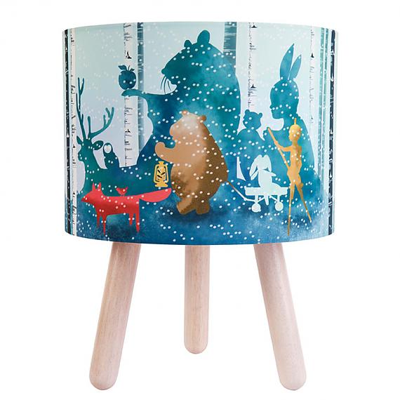 Wild Imagination Fabric Table Lamp Blue Indie Art Design