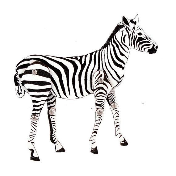 Articulated Zebra Brooch designed in Australia by Love Hate