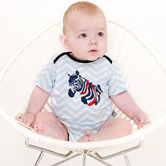 Zebra Chevron Romper designed in Australia by and the little dog laughed